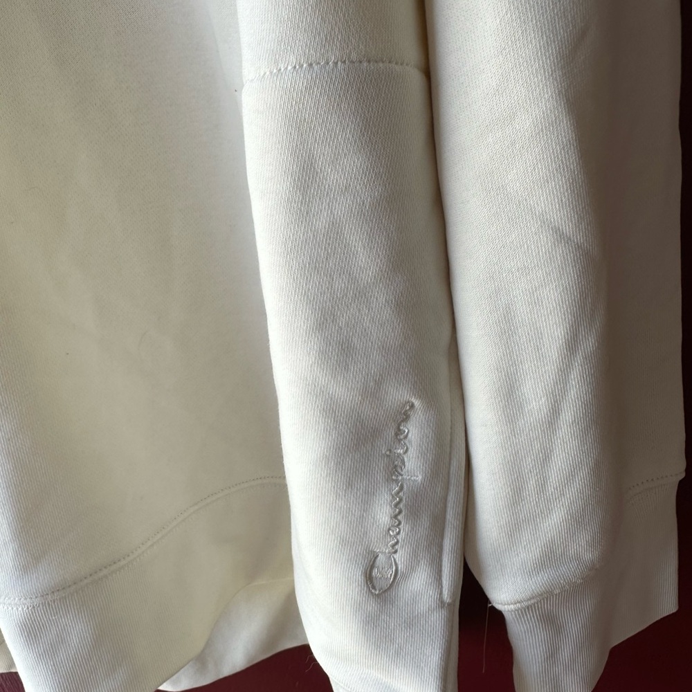 Champion Cream V-Neck Sweatshirt XL - Picture 4 of 5
